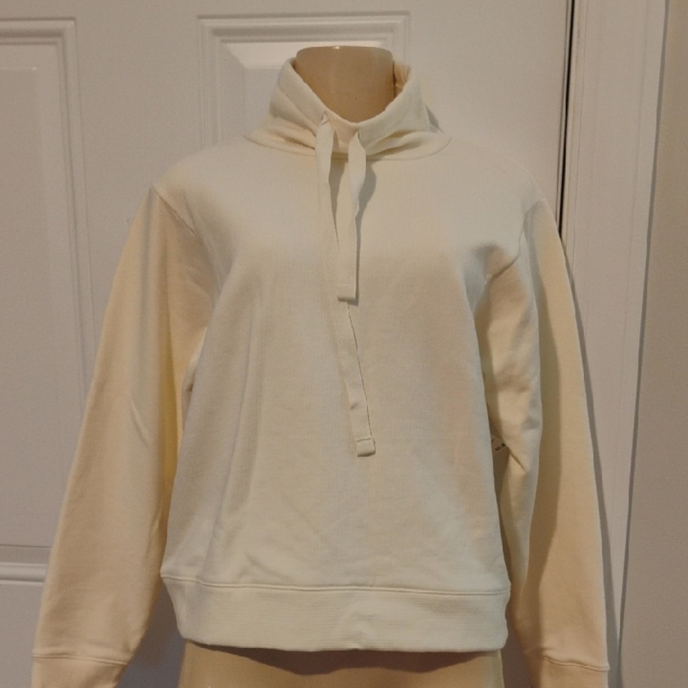 Madewell Cream Cozy Funnel Neck Sweatshirt Size M